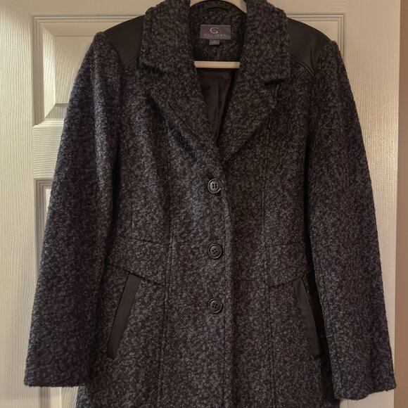 NWT Women's Gallery New York Wool Blend Coat Sz. M Charcoal Gray - Picture 1 of 10